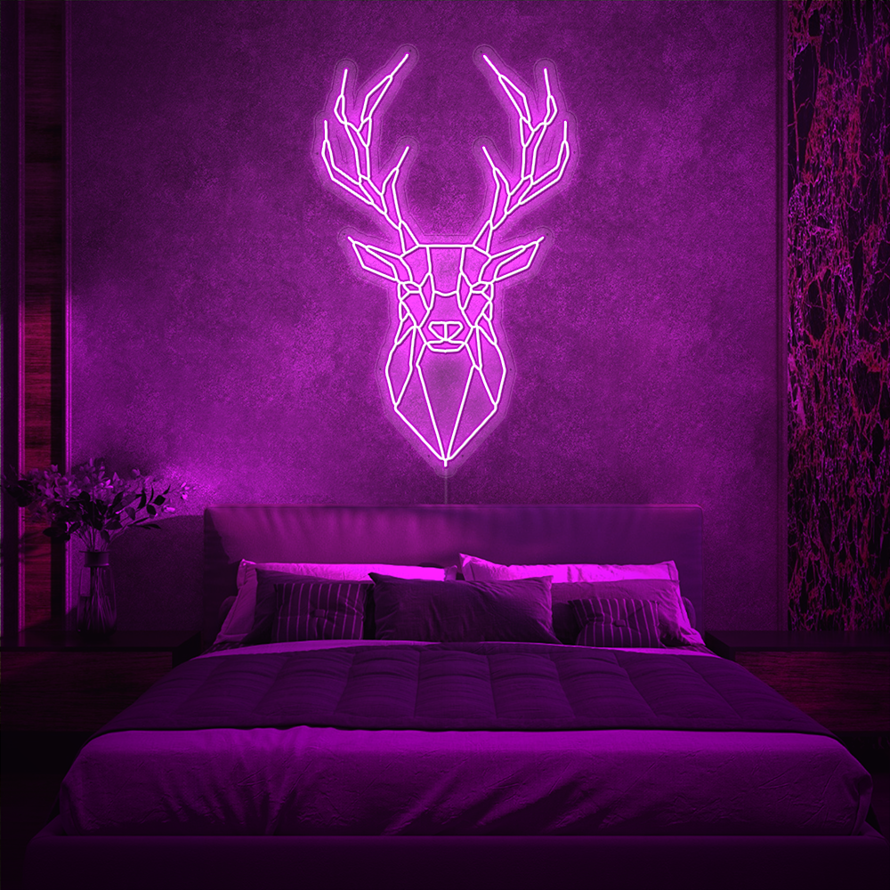 Geometric Deer Neon Art