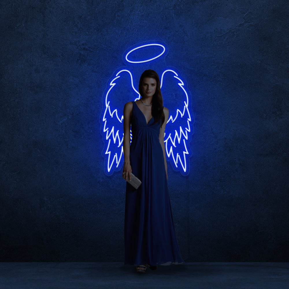 Angel Wings & Halo Neon Sign