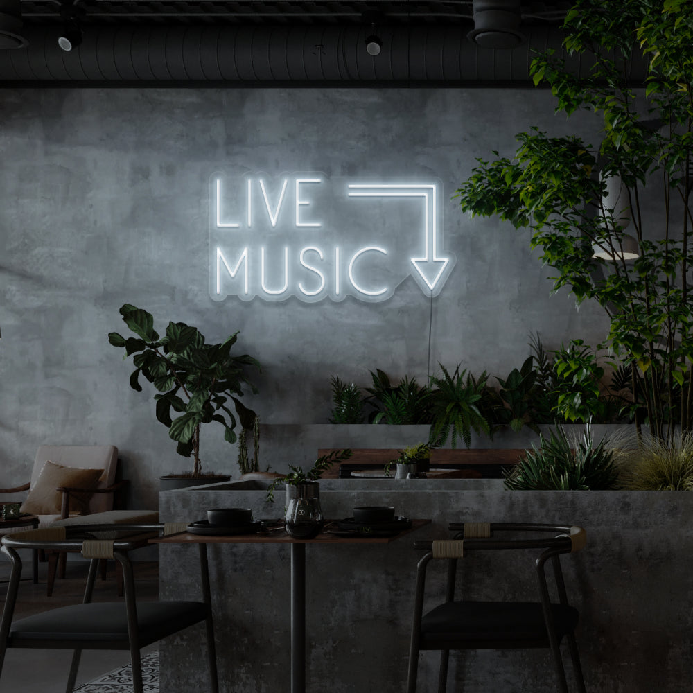 Live Music Here Neon Sign