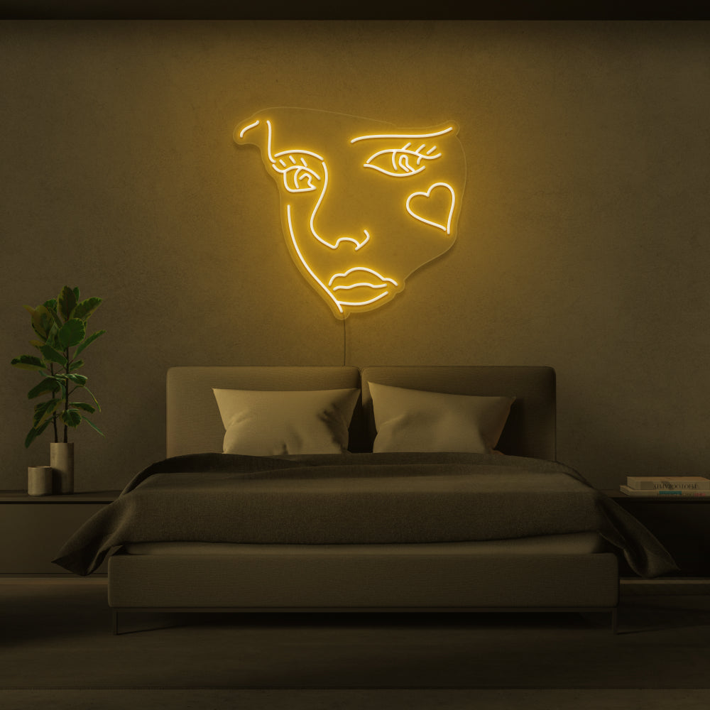 Stylised Face Neon Sign