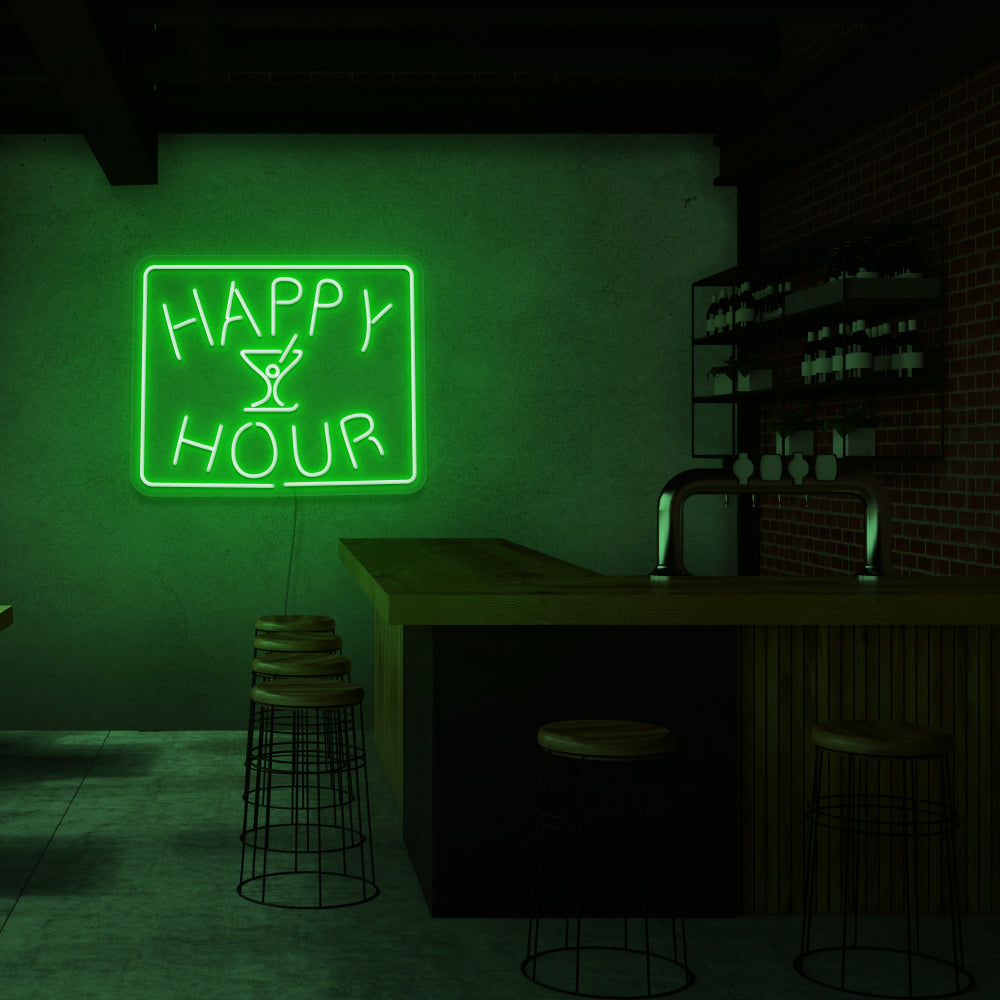 Happy Hour Neon Sign