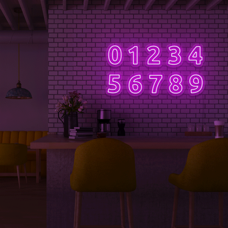 Numbers 0-3 Neon Signs