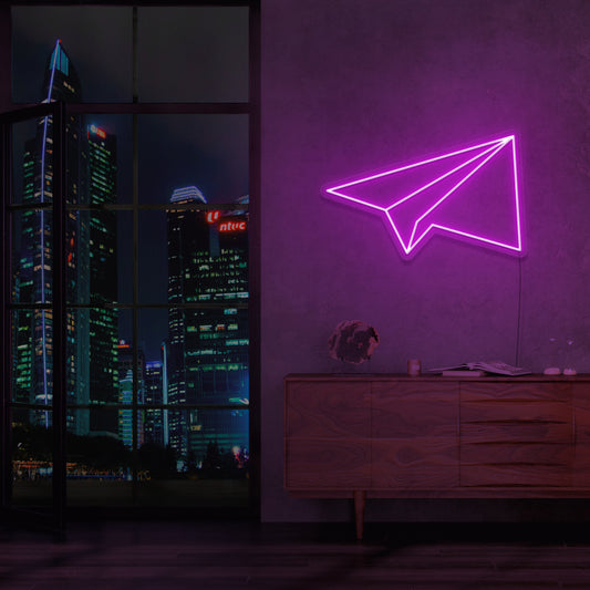Paper Airplane Neon Sign