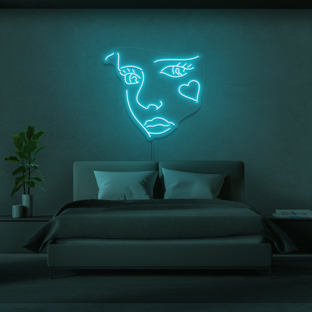 Stylised Face Neon Sign