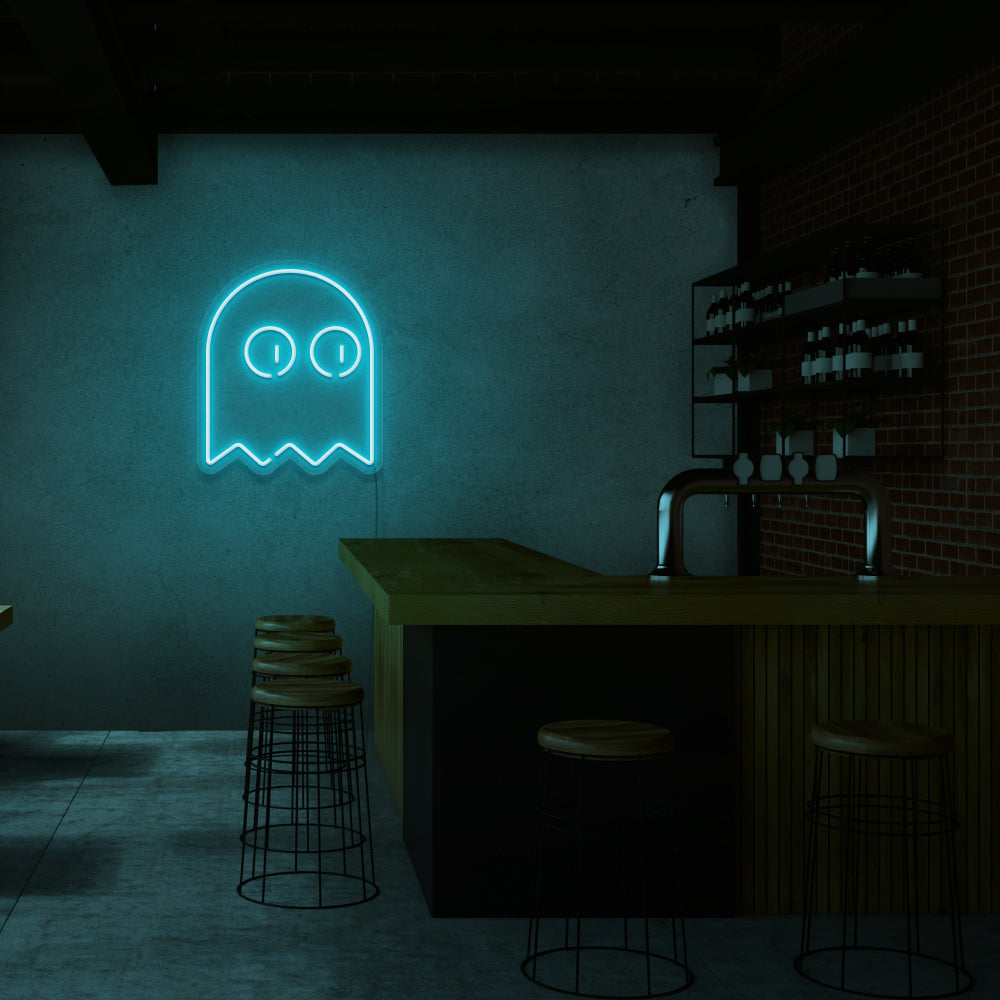 Pac Man Ghost Neon Sign