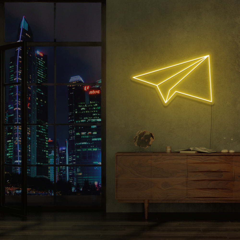 Paper Airplane Neon Sign